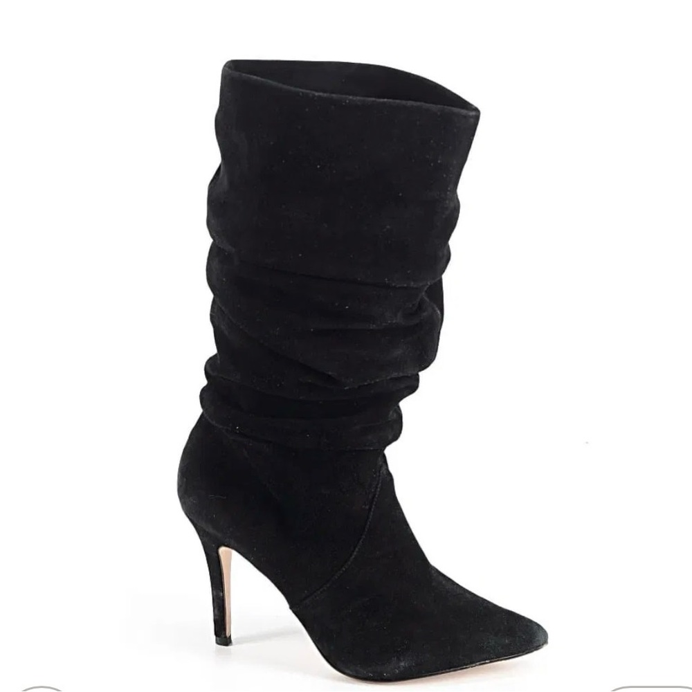 White House Black Market Elegant Black Slouchy Heeled Boots